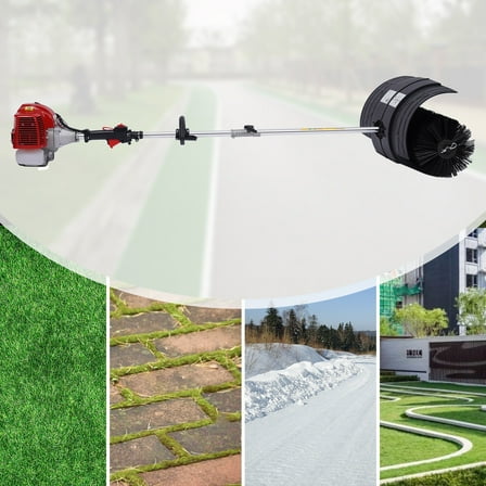52CC Handheld Sweeper Broom Gas Power Driveway Turf Artificial Grass Snow Clean