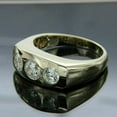 thumbnail image 4 of 3 Ct Lab Created Diamond 3 Stone Wedding Men's Band Ring 14K Yellow Gold Plated, 4 of 4