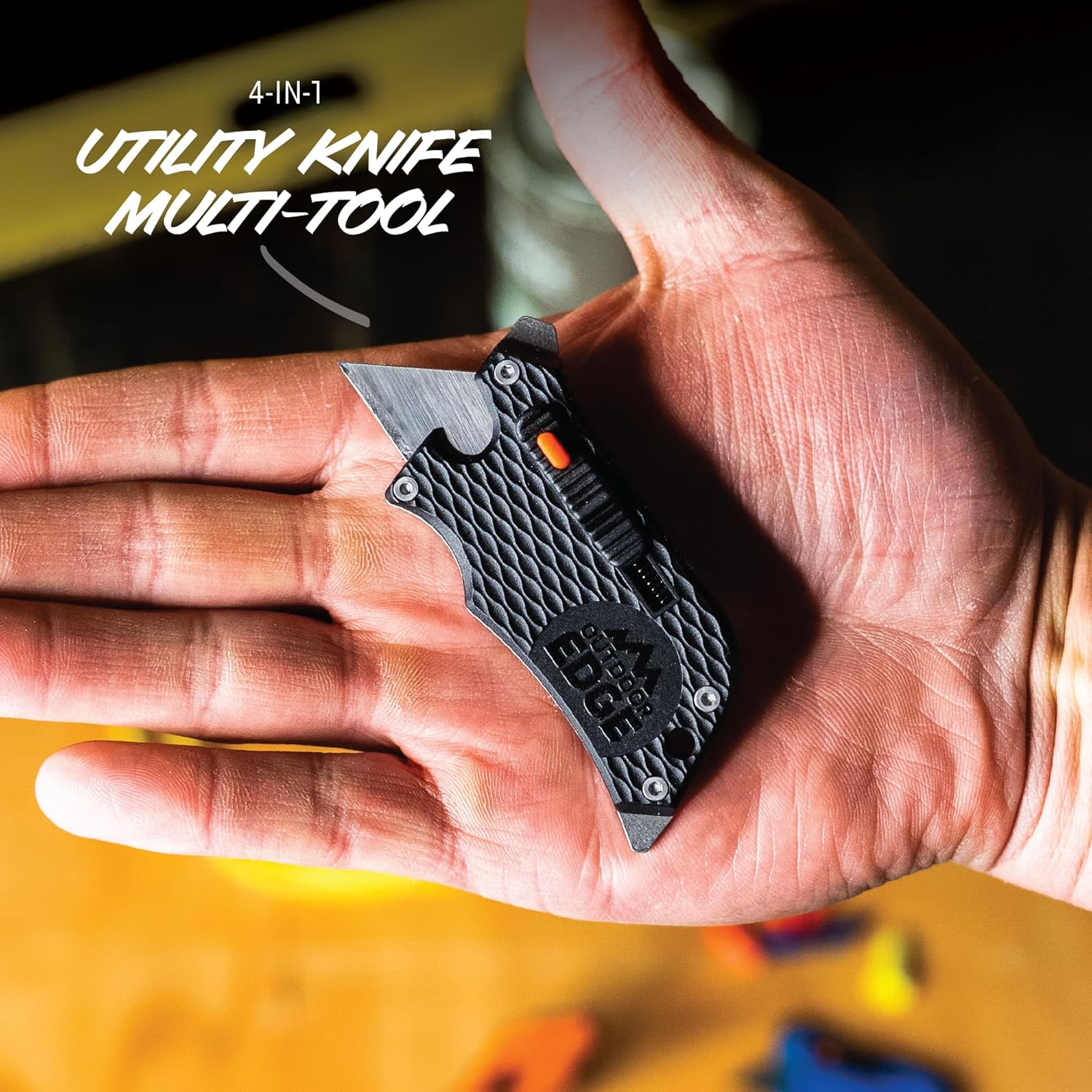 RGHJAR-Outdoor Edge SlideWinder - Utility Knife Multitool with Standard Replaceable Razor Blade, Screwdrivers, Prybar, Bottle Opener and Pocket Clip with Locking Auto-Retracting Blade