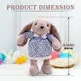 thumbnail image 3 of Made by Aliens Floral Easter Bunny Stuffed Animal – Plush Bunny Toy Cute Huggable Rabbit – Perfect Gift for kids & Adults on Easter – 16-inch (Beige), 3 of 8