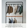 thumbnail image 6 of Yamazaki Home Coat Rack with Hat Storage, Black, Steel + Wood, 6 of 7
