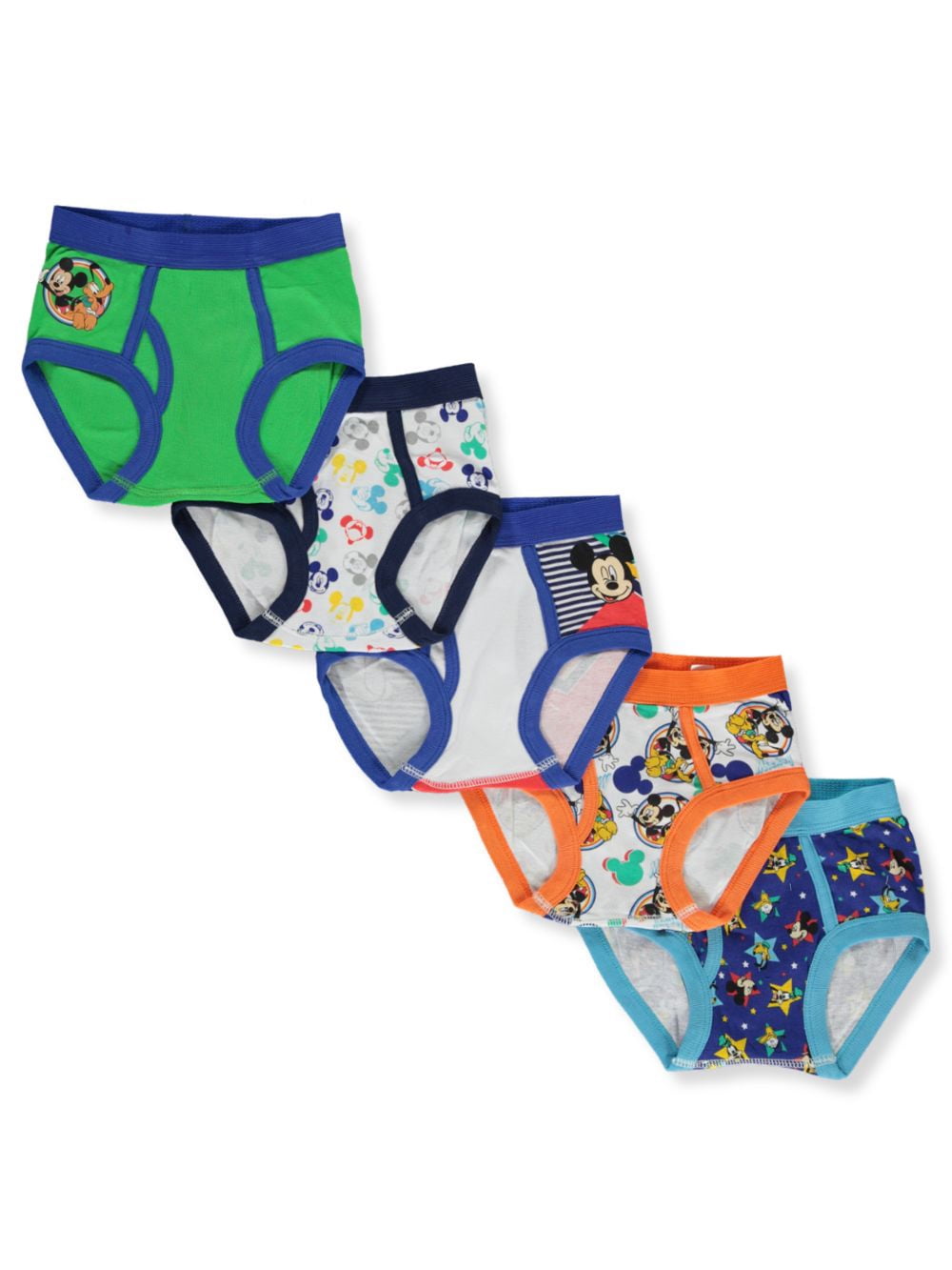 Disney Mickey Mouse Boys' 5-Pack Briefs - white/multi, 2t - 3t (Toddler) 