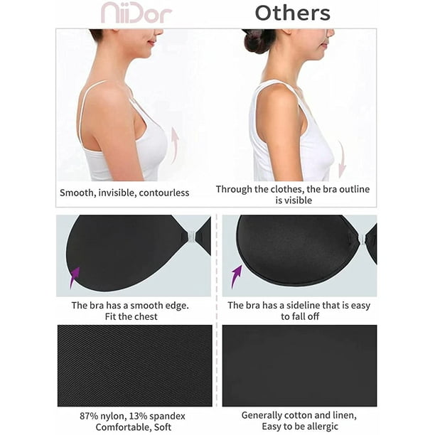 Women's Backless Strapless Sticky Clear Band Lifting Up Wedding