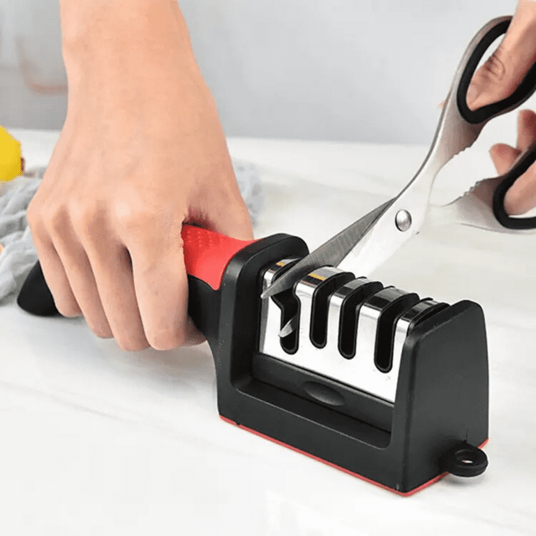 Kijor Home 3-Stage Knife Sharpener with Scissor Sharpener and Cut Resistant  Glove