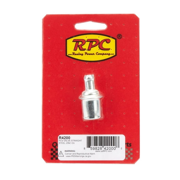 Racing Power Co-Packaged PCV Valve Straight Steel Zinc Each