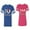 Men Royal / Women Pink, variant on I Love My BF GFUnisex Couple Matching Cotton Jersey style T-Shirt Contrasting stripes on sleeves (Men Royal / Women Heather) (Men XL / Women XL)