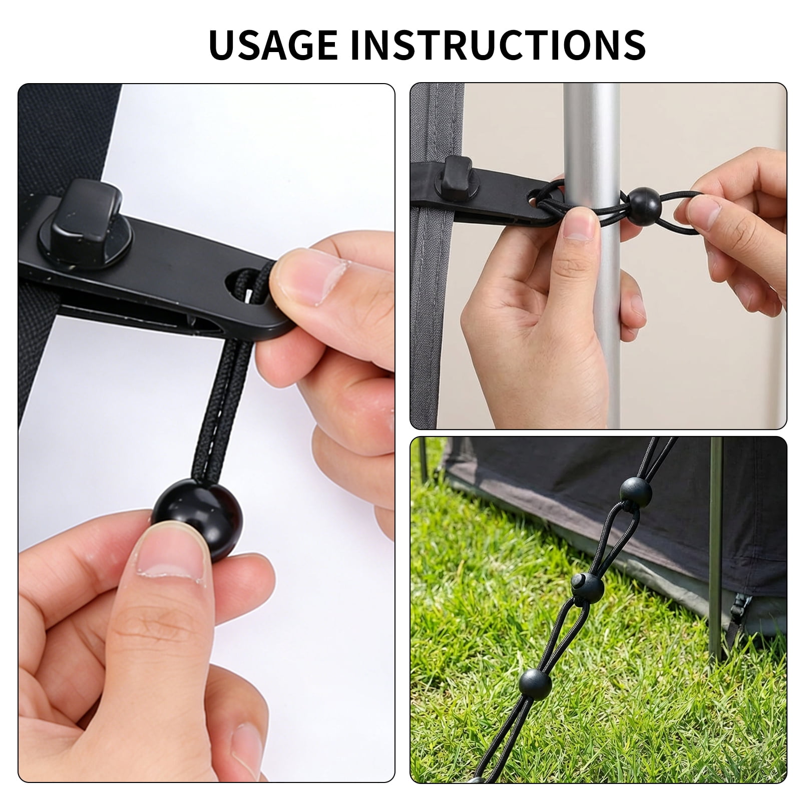 Tarp Ball Bungee Cord 6 Inch 120 PCS Bungee Tie High Elasticity Canopy Tarp Tie Down Ball for Camping Shelter Cargo Tent Pole Sun Resistant