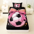 thumbnail image 3 of Erosebridal Pink Bowknot Twin Sheet Sets For Girls,Football Games Bedding For Kids 3pcs, 3 of 6
