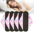 thumbnail image 4 of Serviettes Hygiéniques Réutilisables 5 Pcs Lavables Réutilisables Étanches en Bambou Charbon pour Femmes Taille m, 4 of 8