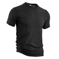thumbnail image 2 of kamemir Mens Shirts Casual Cotton Short Sleeve Regular-Fit T-Shirt Summer Lightweight Beach Tops Men's T-Shirts Black,2XL, 2 of 6