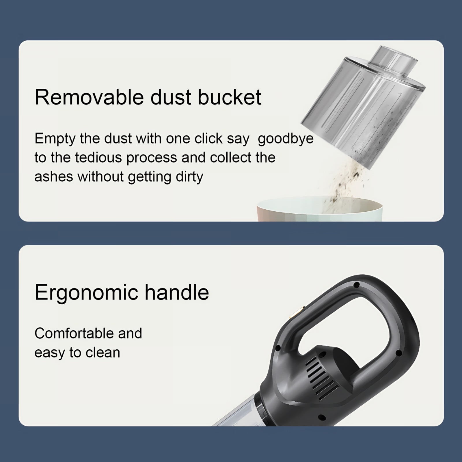 Uiz Merueh Car Vacuum Wet and Dry Mini Portable Vacuum Cleaner Powerful Suction Hand Vac High Power Hand Held Vacuum for Car, Home, Pet, Office