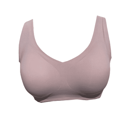 

BIMEI Seamless Mastectomy Bra for Women Breast Prosthesis with Pockets Sleep Bras Soft Daily Bras with Removable Pads Pink 3XL