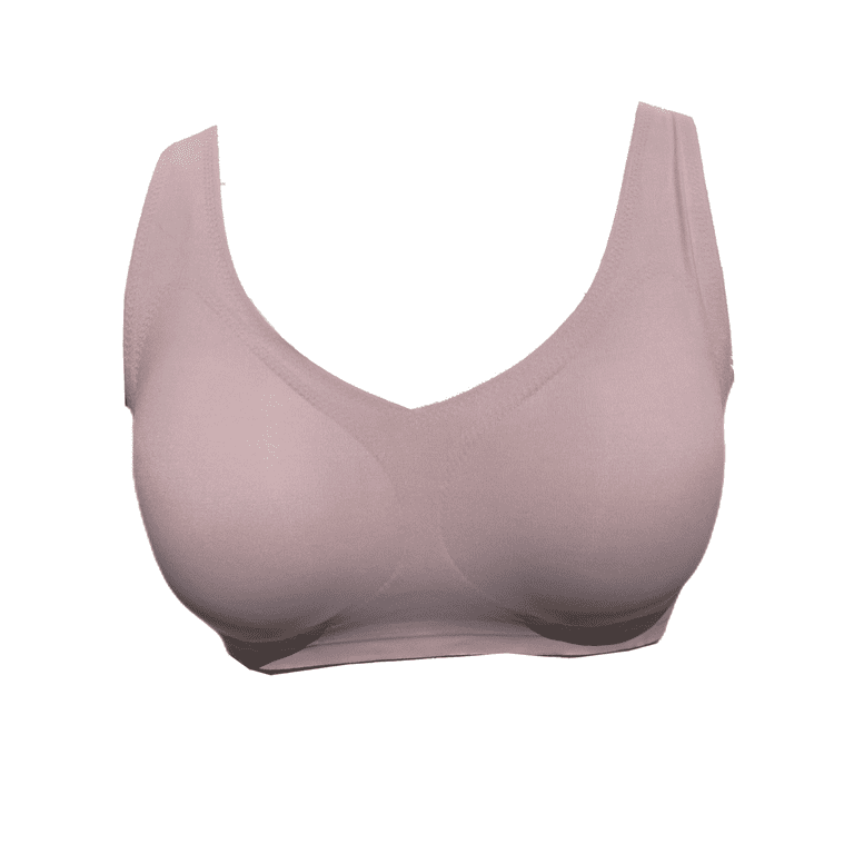 BIMEI Seamless Mastectomy Bra for Women Breast Prosthesis with Pockets  Sleep Bras Soft Daily Bras with Removable Pads,Pink,3XL 