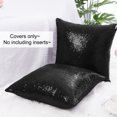 thumbnail image 3 of PiccoCasa 2Pcs Decorative Sequin Throw Pillow Covers for Party, 16x16 inch, Black, 3 of 7
