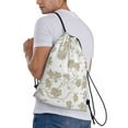 thumbnail image 3 of Kdxio Vintage Stylized White Color Print Drawstring Backpack Bag,Waterproof Draw String Back Sack, Gym Drawstring Bags Swim Bag For Unisex, 3 of 9