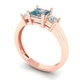 thumbnail image 2 of Three-Stone Engagement Ring for Women - 1.11ct Blue Moissanite in 14K Rose Gold Promise Ring, 2 of 6