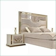 thumbnail image 4 of Omari Modern 2-Drawer Nightstand with Gold Accents – Beige Wood, 4 of 6