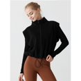 thumbnail image 4 of Chaleco Corto de Forro con Cremallera para Mujer, Abrigo Corto Cálido de Invierno Sin Mangas con Cuello Alto. Negro S, 4 of 7