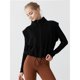 thumbnail image 4 of Chaleco Corto de Forro con Cremallera para Mujer, Abrigo Corto Cálido de Invierno Sin Mangas con Cuello Alto. Negro L, 4 of 7