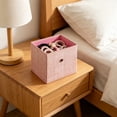 thumbnail image 6 of JHyouerji Foldable Open Lid Fabric Storage Box 11x11x11 Inch,Pink Large Drawer Style Breathable Clothes Organizer,Washable Space Saving Container for Bedroom Storage, 6 of 8