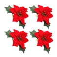 thumbnail image 1 of 4pcs Napkin Rings Flower Napkin Holder Rings Christmas Napkin Rings Table Accessories, 1 of 5