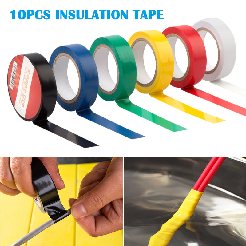 10pcs PVC Multipurpose Electrical Tape Insulation Waterproof Easy Disassemb B6S9 