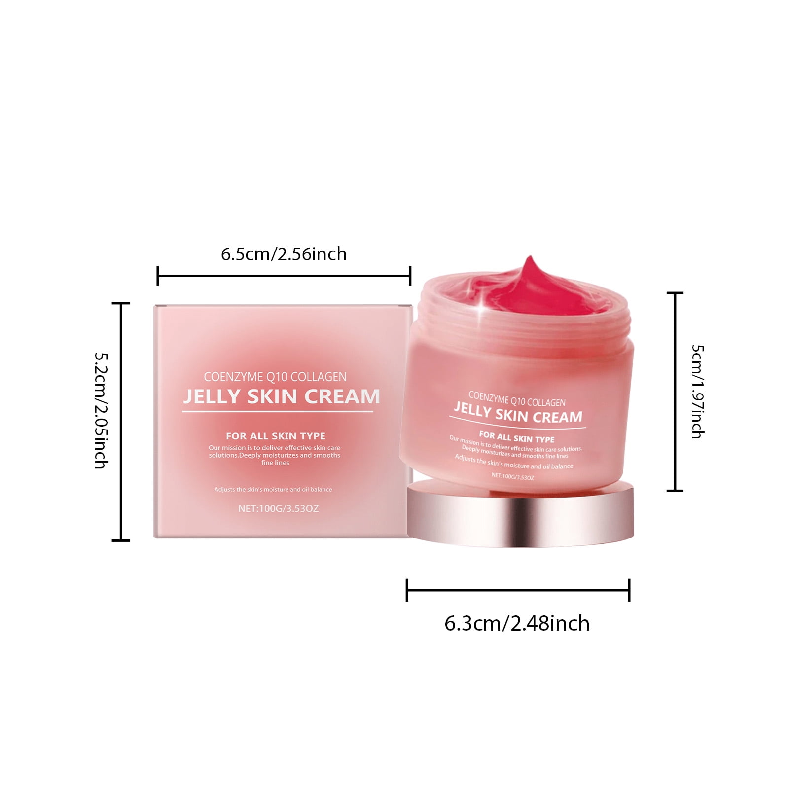 Alvantor Collagen Jelly Cream Face Moisturizer for Hydrating, Firming, and Brightening Fine Lines, 3.53oz