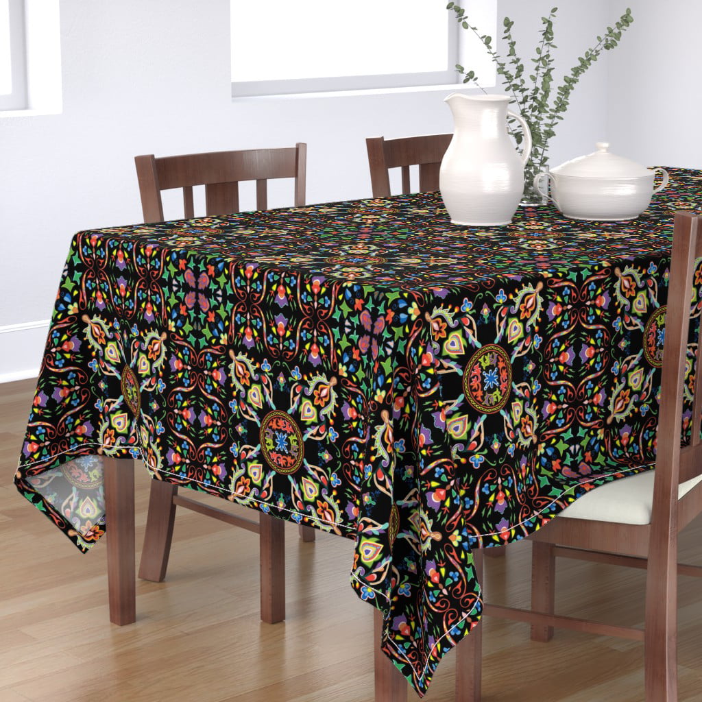 Square or Rectangular 100% Cotton Tablecloth with Birds Print Made in Russia 