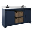thumbnail image 2 of Twin Star Home 60" Sliding Barn Door Double Sink Bathroom Vanity with 4 Woven Baskets, 2 of 8