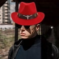 thumbnail image 2 of Sombrero de vaquero occidental Yuyangstore disfraz cómodo rojo, 2 of 8