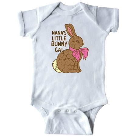 

Inktastic Easter Nana s Little Bunny Gal Artsy Bunny in Blue Bow Gift Baby Boy or Baby Girl Bodysuit