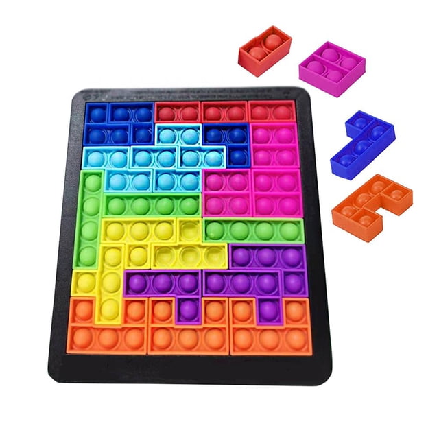 Juguete Sensorial De Burbuja De Empuje Cuadrado Autismo Necesidades Especiales Alivio Del Estrés Juguete De Descompresión De Silicona Rompecabezas Lavable Juguete De Burbuja Para Adultos Niños Cateissary FN006230-00