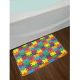thumbnail image 2 of Colorful Bath Mat, Theme Inspired Rainbow Colored Jigsaw Puzzle Parts Covered Illustration, Plush Bathroom Decor Mat with Non Slip Backing, 29.5" X 17.5", Multicolor, by Ambesonne, 2 of 2