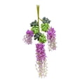 thumbnail image 2 of 12 flores artificiales de glicina, guirnalda colgante de ratán de glicina artificial falsa, flores de seda, decoración para fiestas y bodas Púrpura rojo, 2 of 8
