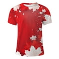 thumbnail image 3 of LUOGENLI T-shirts pour Homme pour Hommes Été Canada Fête de l'Indépendance Fête Nationale T-Shirt pour Drapeau Imprimé Rétro Manches Courtes Hauts 4xlt T-shirts pour Hommes T-shirts Graphiques Vêtements d'Été Rouge m, 3 of 4