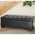thumbnail image 1 of Pouf de Rangement Rachel en Cuir Noir, 1 of 5