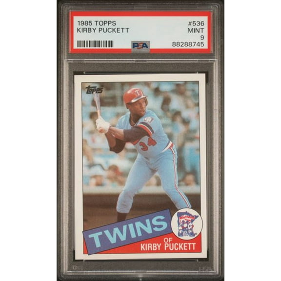 Graded 1985 Topps Kirby Puckett #536 Rookie RC Baseball Card PSA 9 Mint