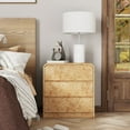 thumbnail image 5 of COZAYH Farmhouse 3 Drawer Wood Dresser with Rounded Edge, Bedroom Storage Cabinet, Mid Century Chest of Drawers, Burl Finish, Natural, Base, 23.62’’W*15.55’’D*25.2’’H, Medium, 5 of 8