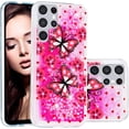 thumbnail image 3 of Case for Samsung S24 Ultra, Galaxy S24 Ultra Case Cute Pink Glitter Luxury Sparkle Liquid Girls Women Quicksand Clear Soft TPU Protective Case for Samsung Galaxy S24 Ultra Pink Butterfly, 3 of 12