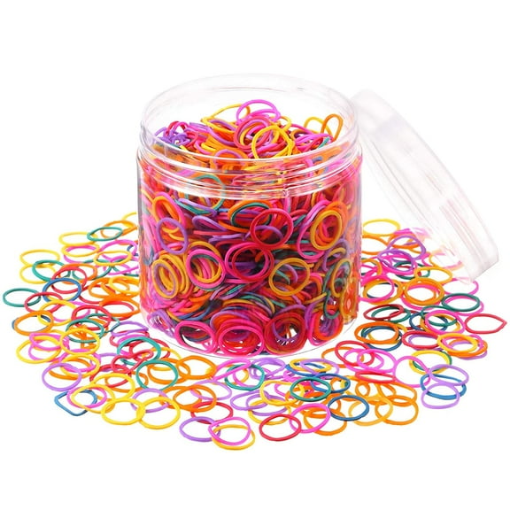 2000 Pack Mini Rubber Bands Elastic Hair Bands Soft Hair Ties with Box for Children Hair Braiding Hair Wedding Hairstyle (Colorful)