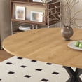 thumbnail image 4 of Ciphrias 43–59 Inch Expandable Dining Table, Oval MDF Table with Oak Finish and Carbon Steel Base, Space Saving for Dining Room, 4 of 8