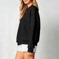 thumbnail image 6 of Womens Sweatshirt Dqueduo Women's Long-Sleeve Solid Color Casual Loungewear Top – Drop Shoulders & Half-Zip Collar Black XL, 6 of 7