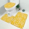 thumbnail image 2 of Yellow Dog Paw Footprint Bathroom Rugs Sets 3 Piece,Toilet Cover Set,Absorbent Non Slip Bathroom Mats Sets with U-Shaped Contour Rug Toilet Rug Set, 2 of 5