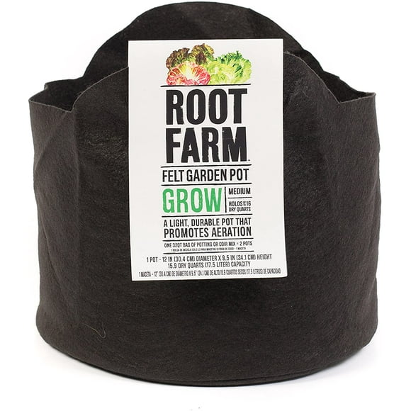 Root Farm 10101-10014 Feutre Jardin Pot-Sac pour les Fruits Légumes et Fleurs, Favorise l'Aération, Durable, 5