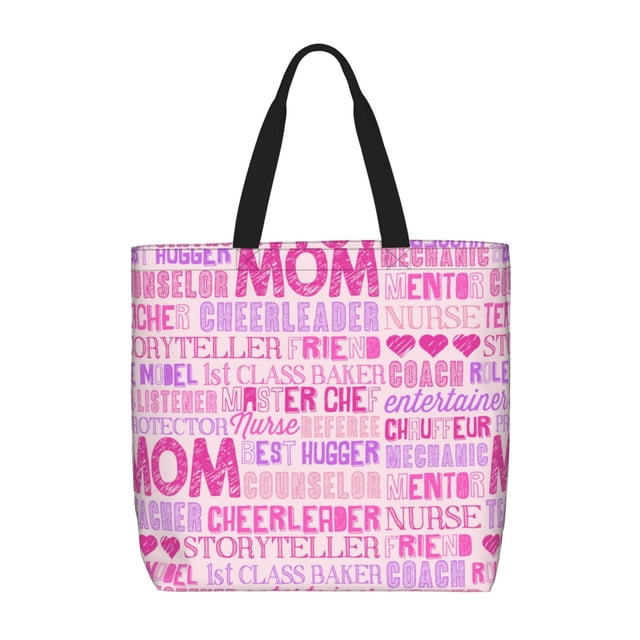 Fotbe Best Mom ever Bolsa Tote con Estampado para Mujer, Bolsos con Cremallera, Bolsa de Hombro Casual de Gran Capacidad con Bolsillos Internos