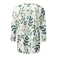 thumbnail image 5 of HKEJIAOI Blouse pour Femmes 3/4 Manches Imprimé Floral Col Rond M Blouse d'Été, 5 of 5