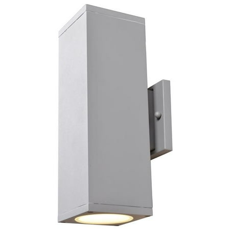 

20033LEDMG-SAT-FST 4.5 x 12 x 5.5 in. Bayside Outdoor Square Cylinder Wall Fixture Satin