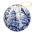 thumbnail image 5 of Christmas Ceramic Ornament Blue And White Tile With Birds And Small Flower 2024 Ornament Modern Vintage Chinoiserie Personalized Christmas Ornaments Ornament Xmas Present, 5 of 8