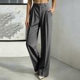 thumbnail image 2 of Dress Pants Women High Waisted Wide Leg Casual Stripe Trousers Breathable Stretch Business Dressy Office Pinstripe Slacks 3XL, 2 of 8