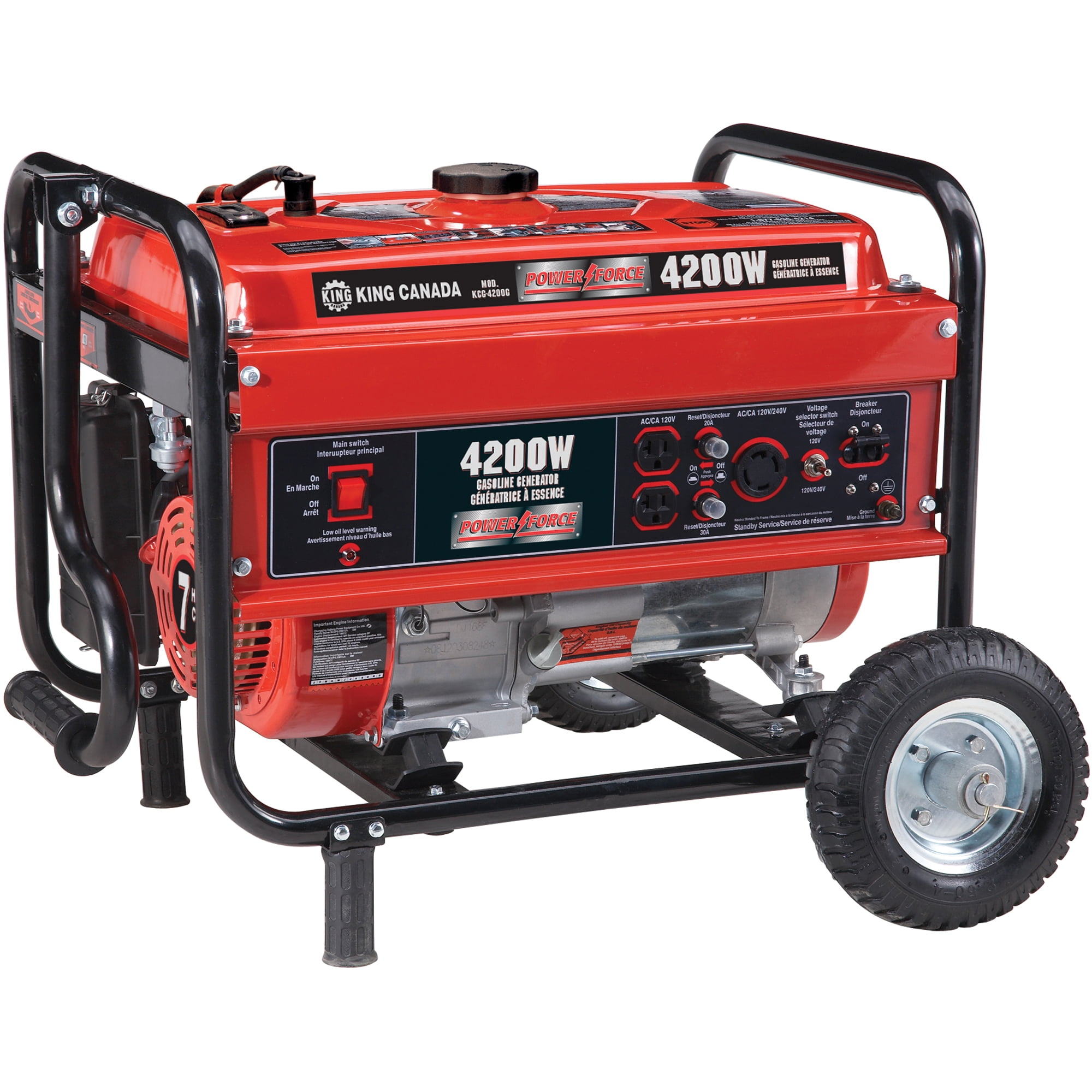 King Canada 4200W Gasoline Generator with Wheel Kit (KCG4200G